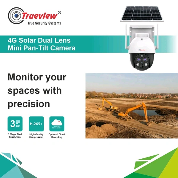 True View  3MP 4G Solar Dual Lens Mini Pan-Tilt Camera Model:T18164