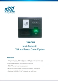 ESSL Face - AiFace-Uranus
Multi-Biometric Time Attendance and Access Control System