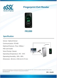 ESSL Fingerprint Exit Reader-FR1200