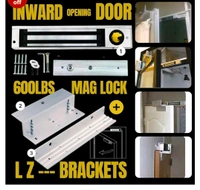 OldArc EM Lock + Z L Bracket Electromagnetic Lock 600lbs | EM Lock for Door | Z L Bracket for in Swing Door Access Control 12V DC EM Lock Wooden