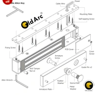 OldArc EM Lock + Z L Bracket Electromagnetic Lock 600lbs | EM Lock for Door | Z L Bracket for in Swing Door Access Control 12V DC EM Lock Wooden