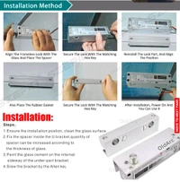 OldArc Frameless Glass Door Lock | 12VDC Electric Glass Door Lock | 4W Electric Bolt Lock for Fully Frameless Glass Door Electronic Lock Access Control System | Drop Bolt Lock Glass Door 8-12mm Thick