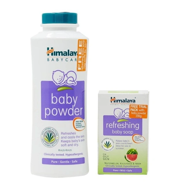 Himalaya Baby Powder 200gm+1Baby Soap free