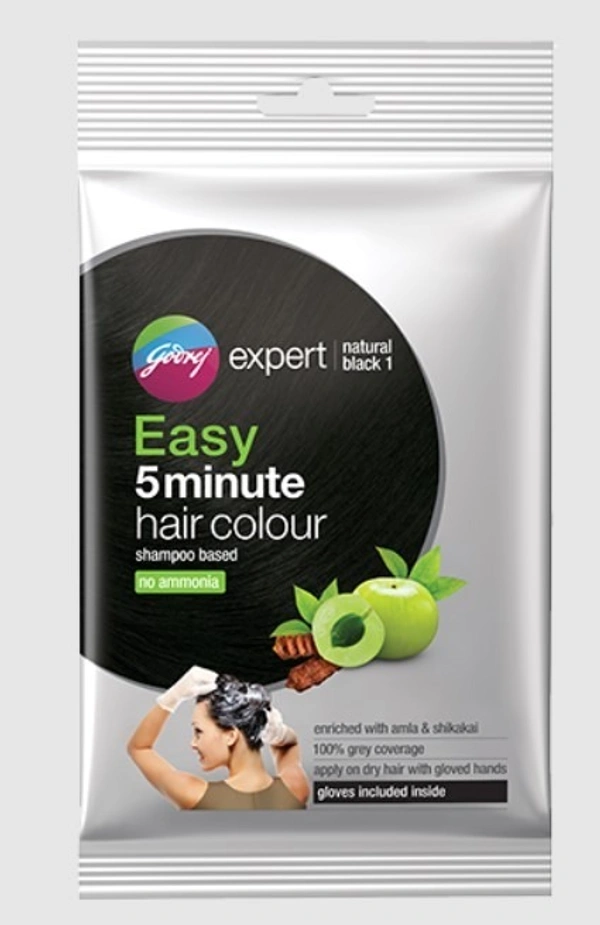 Godrej Shampoo Hair Colour Natural Black 1.00 9gm+9ml