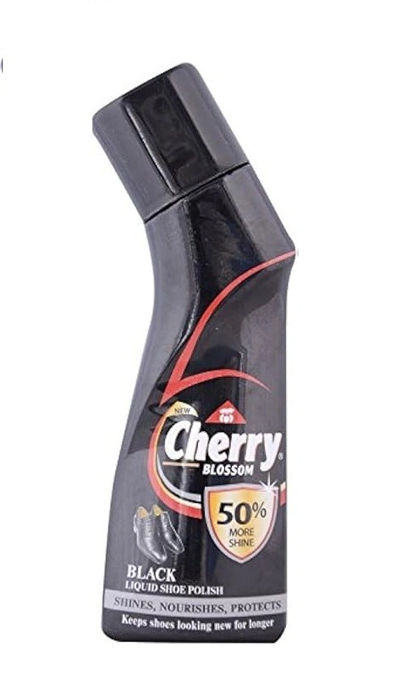 Cherry Blossom Liquid Shoe Polish Black 75ml