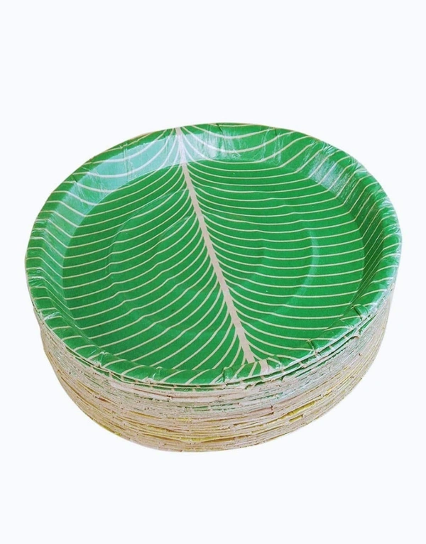 Disposable Green Paper Plate 50Piece