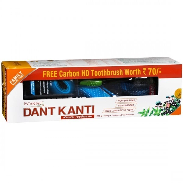 Patanjali Dantkanti 200g+ 100g+Carbon HD ToothPaste Free