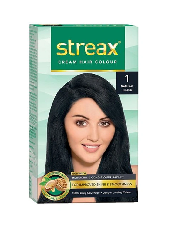 Streax cream hair colour 25ml+25g Natural  1 