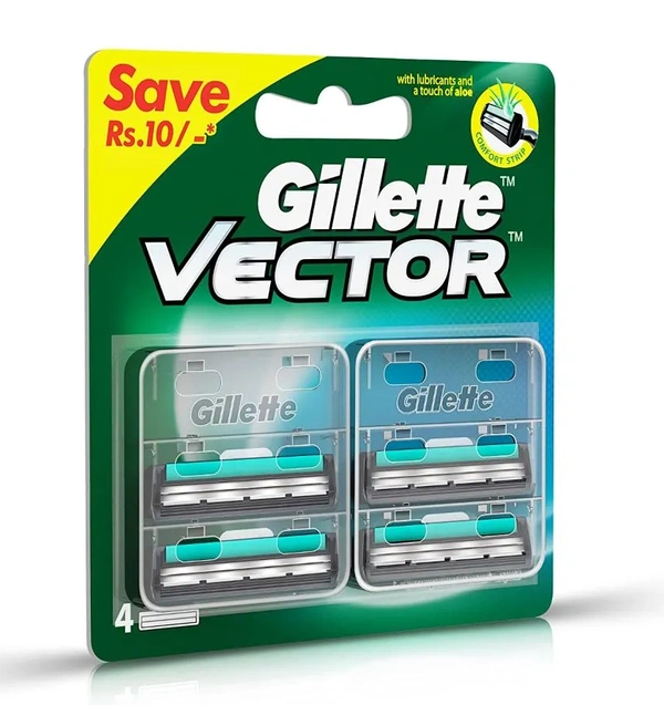 Gillette Vector Plus Cartridge, 4 Count