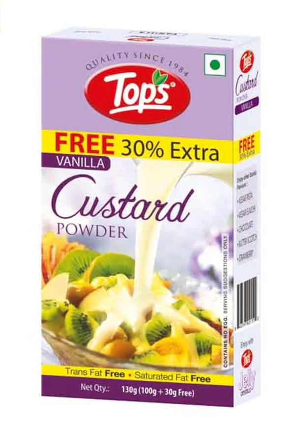 Tops Custard Powder Vanilla 100g + Free 30% Extra