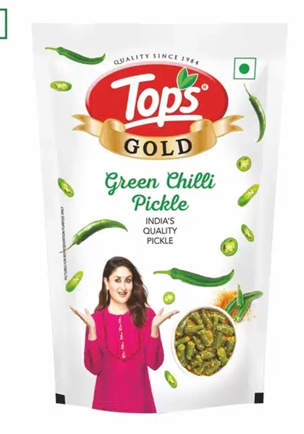 Tops Gold Green Chilli Pickle 90g