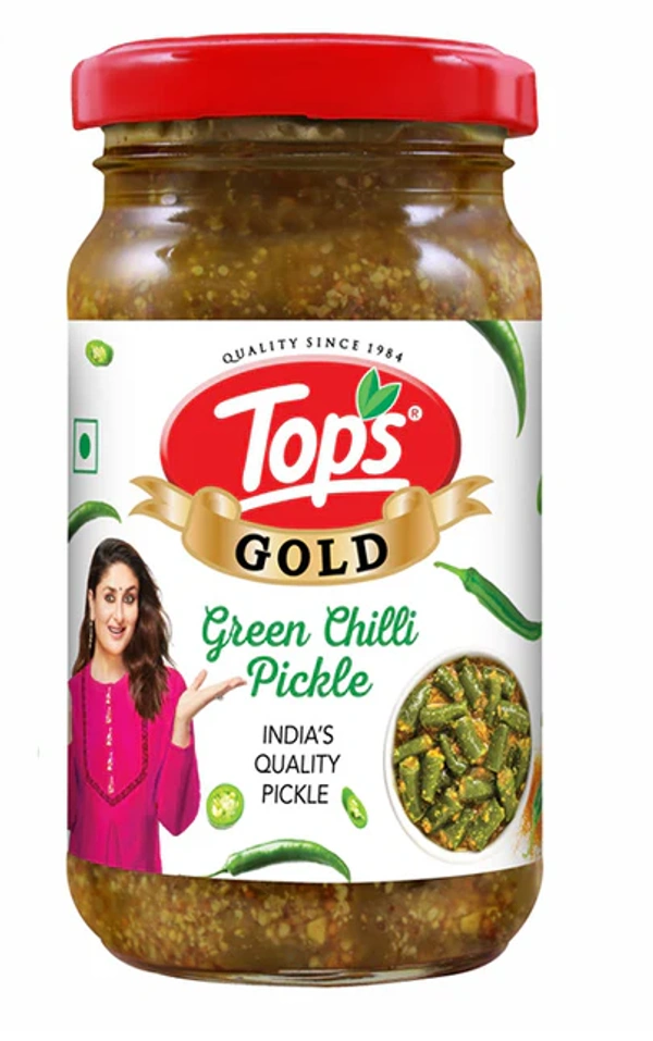 Tops Gold Green Chilli Pickle 200g