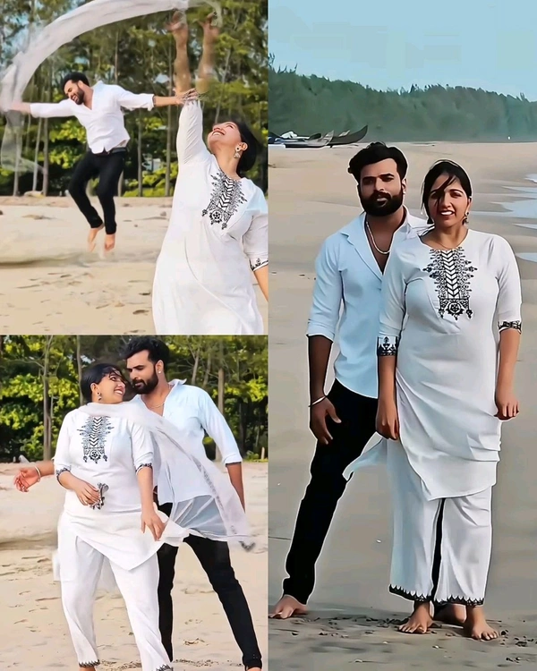 Trendy White Couple Dress - ORDER SEPARATE