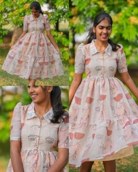 Launching this pretty printed dress and styles that are light weight and breathable Maxi can never be boring! ๐ - Pink, S