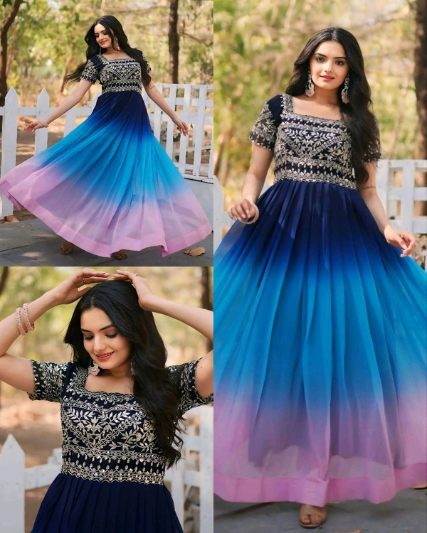 Designer Gown is luxury clothing Considered to be high quality Made by Zari-Thread & Sequins Embroidery Designer Gown is luxury clothing Considered to be high quality Made by Zari-Thread & Sequins Embroidery