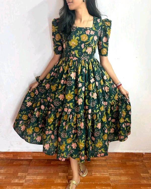 white christmas dresses Buy Blue Printed Jal Cotton Dress | Summer Fashion main image 0