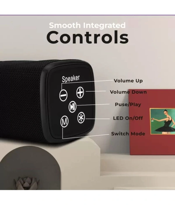1103 10 W Bluetooth Speaker Bluetooth V 5.0 with USB,Aux,Call function Playback Time 5 hrs - Black