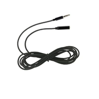 3.5 mm TRRS Male To Female Aux Extension Cable with Microphone Support 4 Pole Golden Plated Stereo Audio Cable Compatible with Earphone Headphone Car- 2 Meter (6.5 Feet) - Black