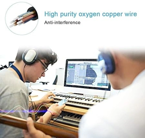 3.5 mm TRRS Male To Female Aux Extension Cable with Microphone Support 4 Pole Golden Plated Stereo Audio Cable Compatible with Earphone Headphone Car- 2 Meter (6.5 Feet) - Black