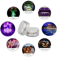 Waterproof IP68 Submersible Aquarium Lights LED 16 Colors Remote Controlled Pool Fish Tank Light 3XAAA Battery Operated Fountain Pool Light (Pack of 4) - Multi