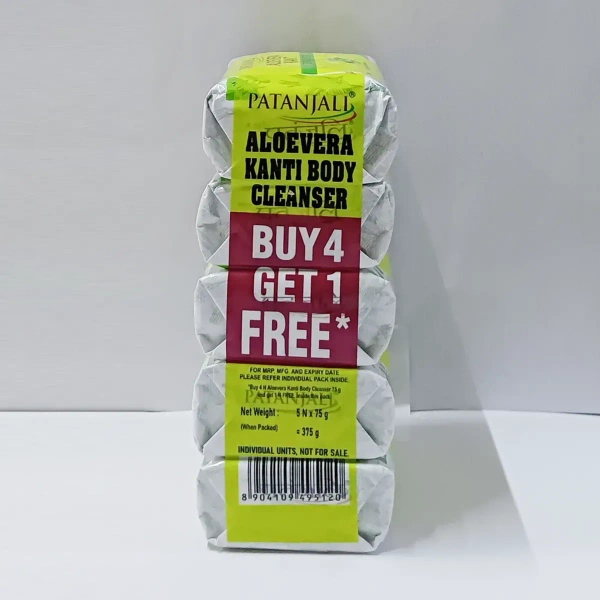 Patanjali Ayurved Limited Aloevera Kanti Body Cleanser 75 G (4+1) - (4+1)75gm