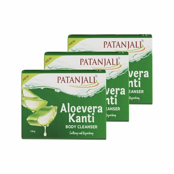 Patanjali Ayurved Limited Aloevera Kanti Body Cleanser Monthly Pack 3*150gm - 3*150gm