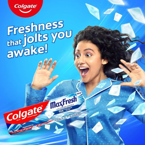 Colgate MaxFresh Toothpaste Blue Gel Paste with Menthol, Cooling crystals for fresh breath 38gm - 38gm