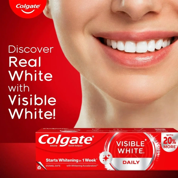 Colgate Visible White, Teeth Whitening Toothpaste, 50g - 50gm