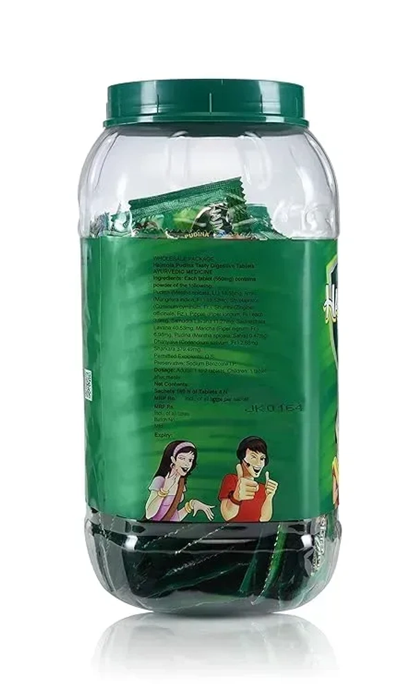 Dabur Hajmola Pudina Tablets (160 Sachets), 352g - 352gm