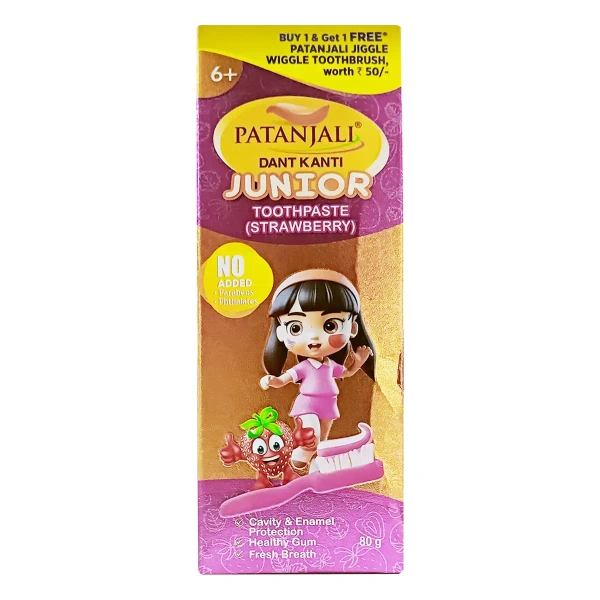 Patanjali Ayurved Limited Dant Kanti Junior Toothpaste (Strawberry) - 80gm