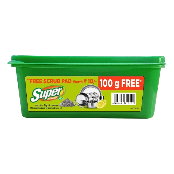 Patanjali Ayurved Limited Dish Wash Bar-600g Tub (500g+100g)+ Scrub Pad - 600g (500g+100g)+ Scrub Pad
