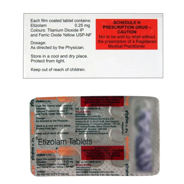 Macleods Pharmaceuticals Ltd Etizola 0.25 Tablet - 15 Tablets