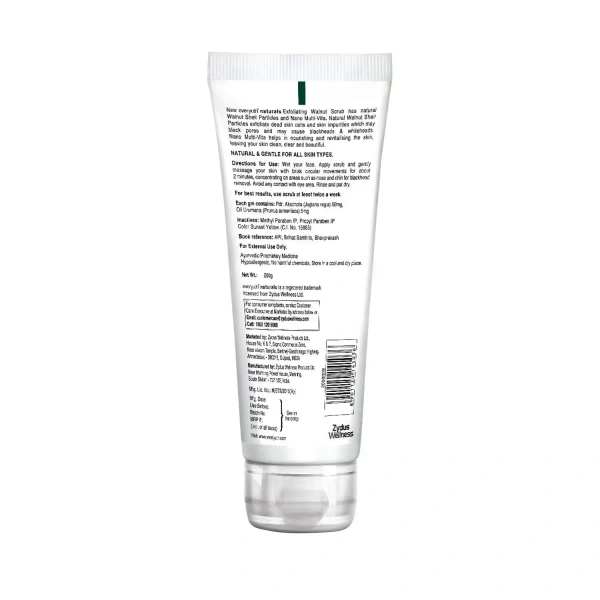 zydus wellness Everyuth Exfoliating Walnut Scrub, 50gm and Purifying Neem Face Wash, 50gm, Combo Pack - 50+50=100gm