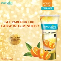 zydus wellness Everyuth Natural Advanced Golden Glow Peel Off Mask for Instant Glow Skin - 50gm