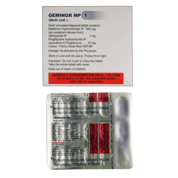 Macleods Pharmaceuticals Ltd Geminor MP 1 Tablet - 15 Tablets