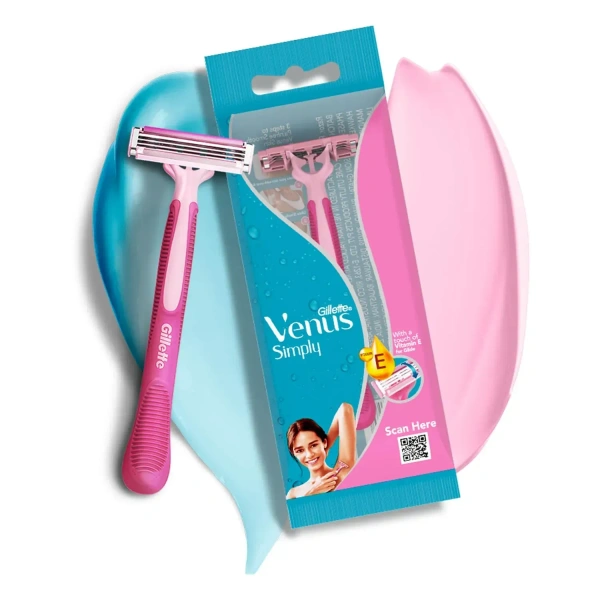 Procter and Gamble Gillette Simply Venus 3 Hair Removal Razor for Women - 1Pcs