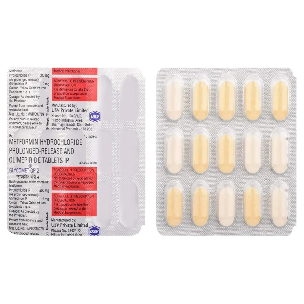 Glycomet- GP 2 - Strip of 15 Tablets - 15Tablets