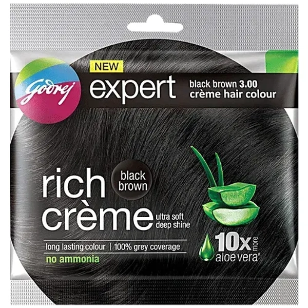 Godrej Consumer Products Ltd. Godrej Expert Rich Crème Hair Colour Shade 3.0 Black Brown - 20gm+20ml