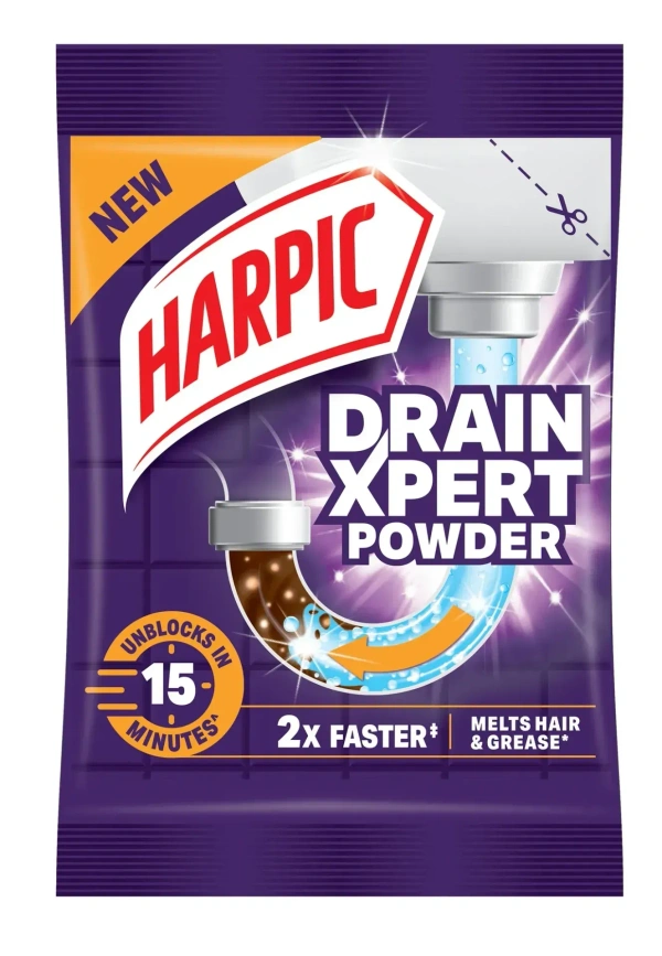 Reckitt Benckiser Harpic DrainXpert Drain Cleaner Powder Sachets  - 45gm