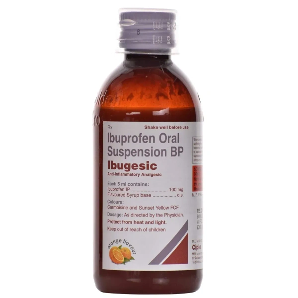 Cipla Ibugesic Orange Flavour - Bottle of 100 ml of Suspension - 100 ml