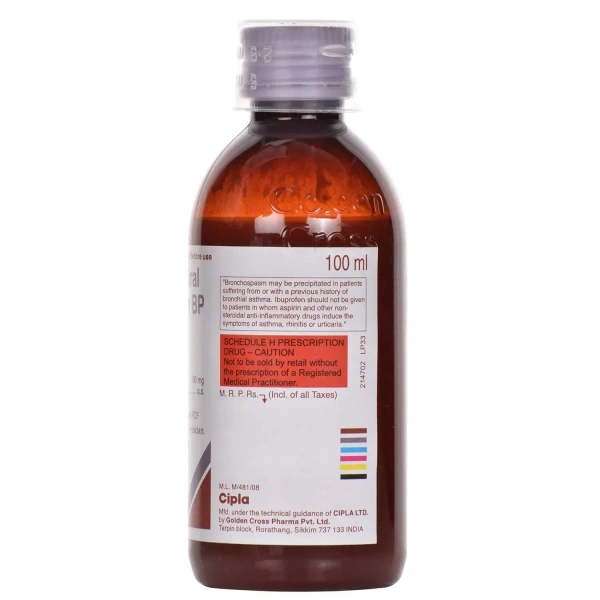 Cipla Ibugesic Orange Flavour - Bottle of 100 ml of Suspension - 100 ml