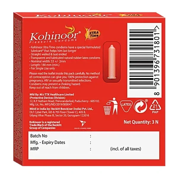 Reciserkitt Benck Kohinoor Condom Extra Time 3Pcs - 3 Pieces