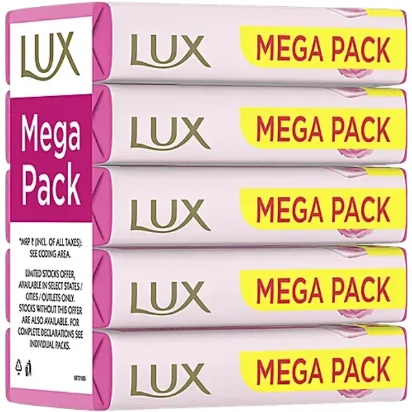 Lux Rose & Vitamin E Soft Glowing Skin Soap 5*100gm - 5*100gm