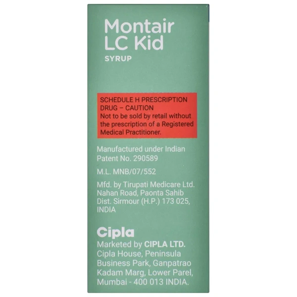 Cipla Montair LC Kid - Bottle of 60 ml Syrup - 60 ml
