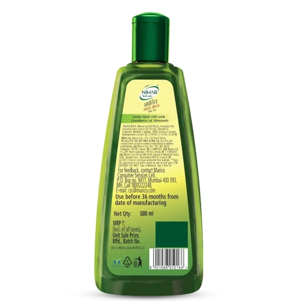 Marico Nihar Naturals Shanti Amla Badam Hair Oil, 500ml - 500ml
