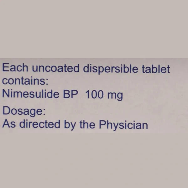 Ipca Laboratories Nimica 100 DT - Strip of 10 Tablets - 10 Tablets