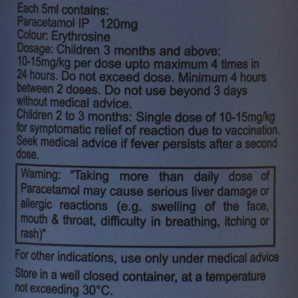 Ipca Laboratories Pacimol-120 - Bottle of 60 ml Suspension - 60 ml