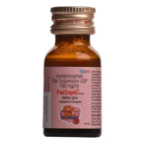 Ipca Laboratories Pacimol - Bottle of 15 ml Oral Drops Brand: Pacimol - 15 ml