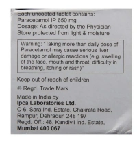 Ipca Laboratories Pacimol 650 - Strip of 15 Tablets - 15 Tablets