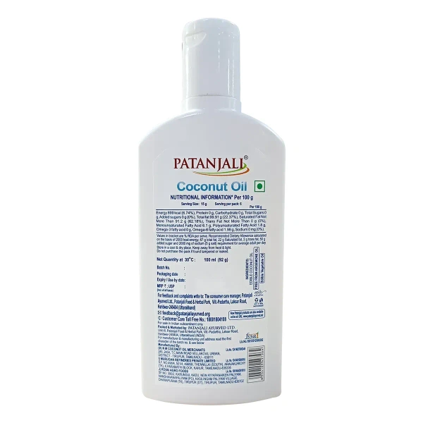 Patanjali Ayurved Limited Patanjali Coconut Oil Bottle - 100ml